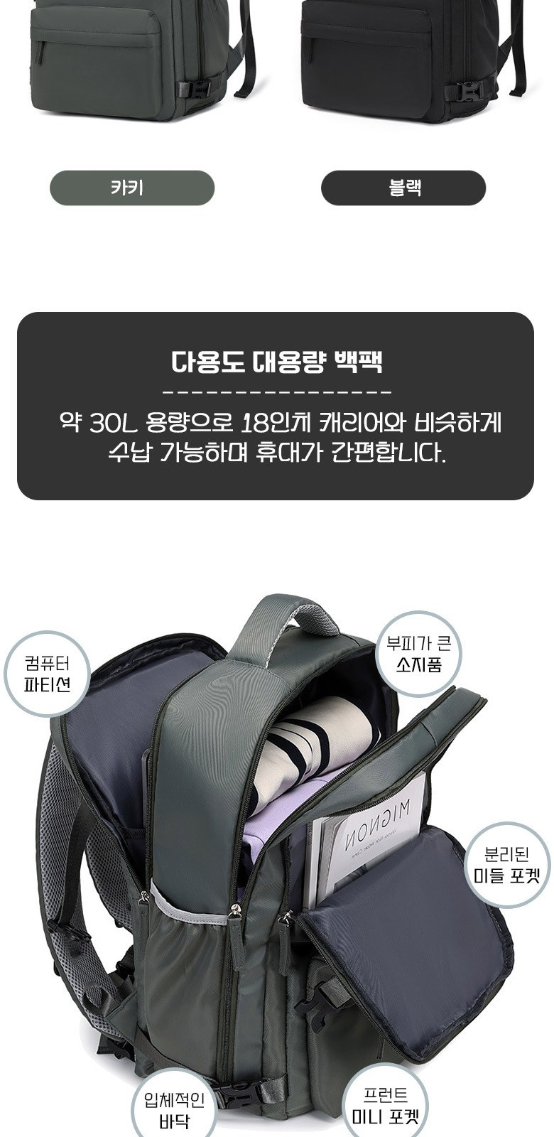 B146 뉴럴 브리지백팩 비즈니스 노트북 백팩 여행 학생 가방 배낭 인쇄 행사 기념품 답례품 주문제작 상세 이미지