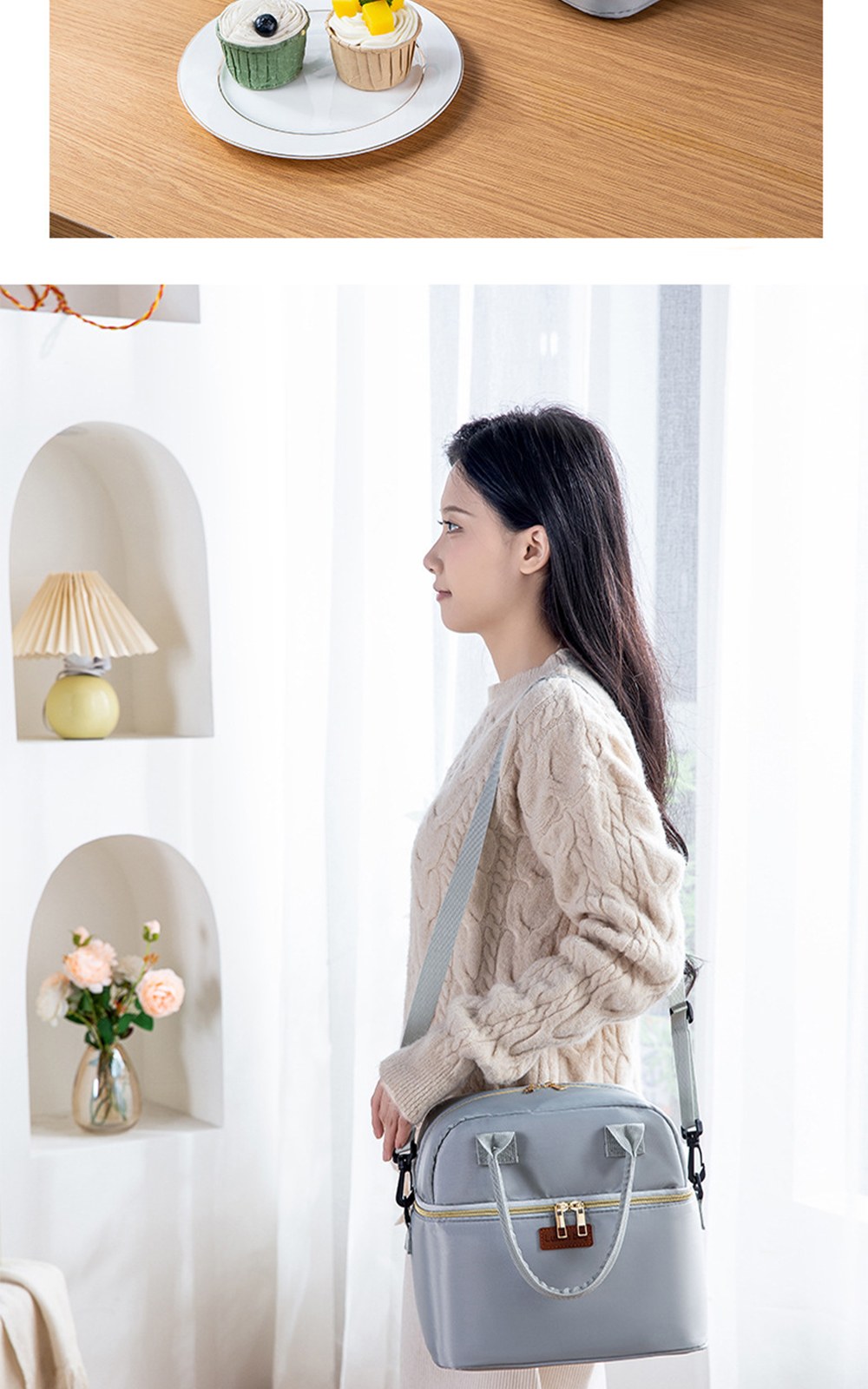 CL140 에코라이프 나들이용 컴포트 2단 보온보냉 크로스 피크닉가방 상세 이미지