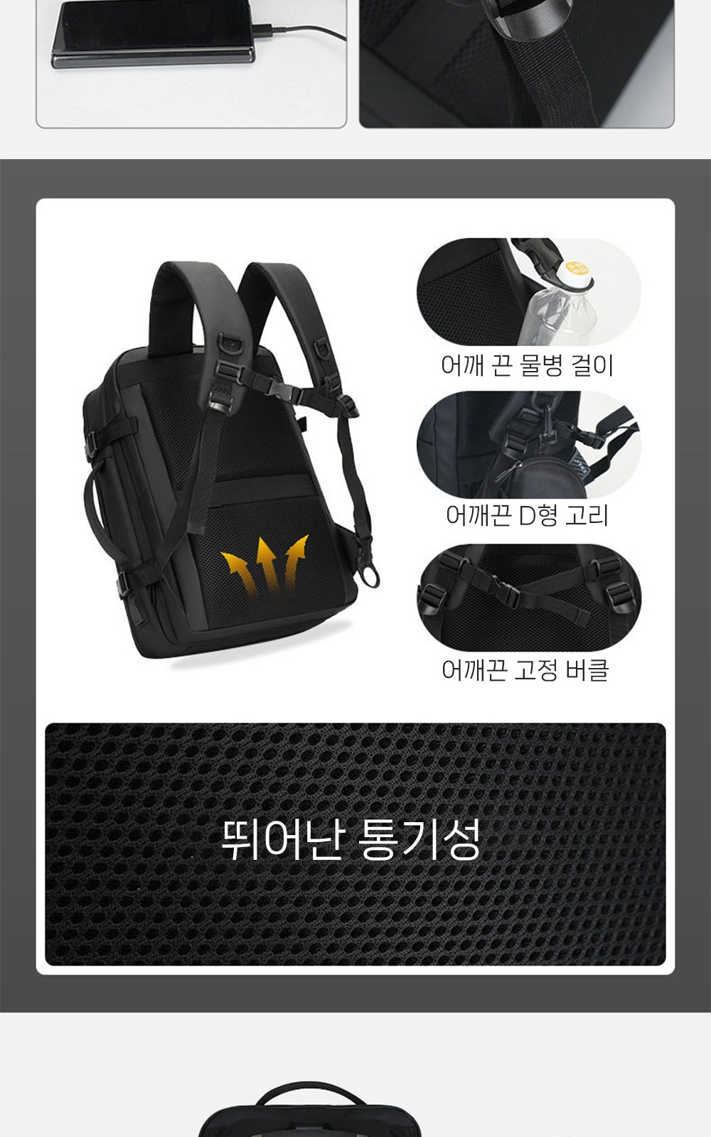 CL170 모던오피스 트래블 출장용 여행용 다기능 비즈니스 노트북 백팩 상세 이미지