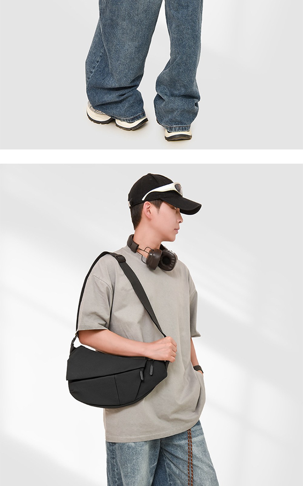 CL193 에코라이프 여행·산책용 컴팩트 미니멀 크로스 슬링백 상세 이미지