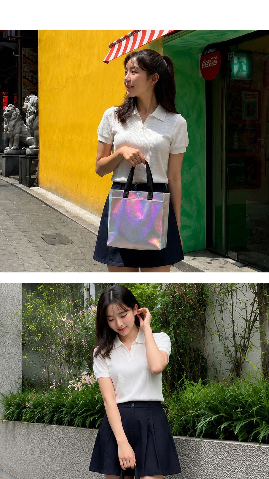 홀로그램 오로라 부직포가방 상세 이미지